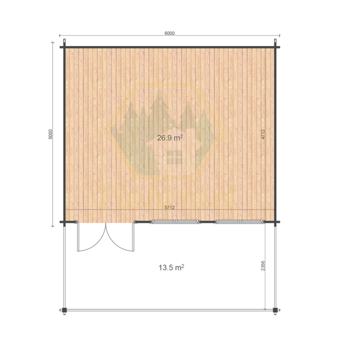 TRENTO - 6 x 5m, 44mm   
