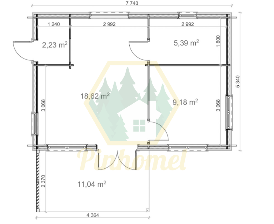VERNO - 5.34 x 7.74 m