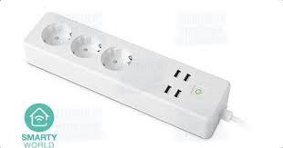 Bloco de 3 tomadas inteligente c/ Wifi + 4x USB c/ cabo 1.8m - GSC Evolution